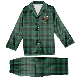 ScotsTee Shop Scottish MacKenzie Dress Modern Crest Tartan Pajama Satin Velvet Flannel Pajama Set