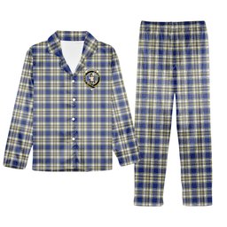 ScotsTee Shop Scottish Livingstone Dress Modern Crest Tartan Pajama Satin Velvet Flannel Pajama Set