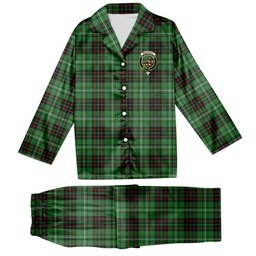 ScotsTee Shop Scottish MacAuley of Lewis Ancient Crest Tartan Pajama Satin Velvet Flannel Pajama Set