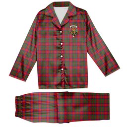 ScotsTee Shop Scottish MacIntosh Modern Crest Tartan Pajama Satin Velvet Flannel Pajama Set