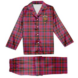 ScotsTee Shop Scottish MacGowan Portrait Modern Crest Tartan Pajama Satin Velvet Flannel Pajama Set