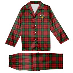 ScotsTee Shop Scottish Kerr Crest Tartan Pajama Satin Velvet Flannel Pajama Set