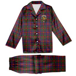 ScotsTee Shop Scottish MacGowan Crest Tartan Pajama Satin Velvet Flannel Pajama Set