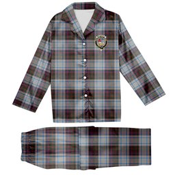 ScotsTee Shop Scottish MacDonald Dress Ancient Crest Tartan Pajama Satin Velvet Flannel Pajama Set