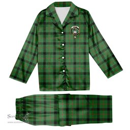 ScotsTee Shop Scottish Kincaid Ancient Crest Tartan Pajama Satin Velvet Flannel Pajama Set