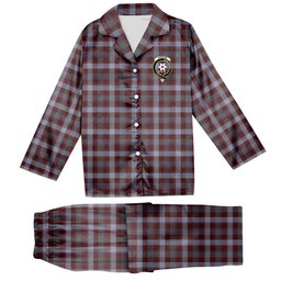 ScotsTee Shop Scottish Jardine of Castlemilk Modern Crest Tartan Pajama Satin Velvet Flannel Pajama Set