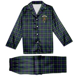 ScotsTee Shop Scottish MacKenzie Modern #2 Crest Tartan Pajama Satin Velvet Flannel Pajama Set