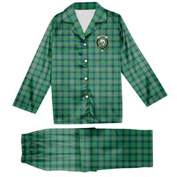 ScotsTee Shop Scottish Kennedy Ancient Crest Tartan Pajama Satin Velvet Flannel Pajama Set
