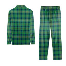 ScotsTee Shop Scottish Kennedy Ancient Crest Tartan Pajama Satin Velvet Flannel Pajama Set