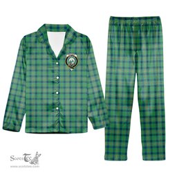 ScotsTee Shop Scottish Kennedy Ancient Crest Tartan Pajama Satin Velvet Flannel Pajama Set