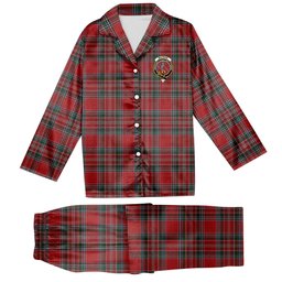 ScotsTee Shop Scottish MacBain Crest Tartan Pajama Satin Velvet Flannel Pajama Set