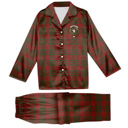 ScotsTee Shop Scottish Livingstone 2 Crest Tartan Pajama Satin Velvet Flannel Pajama Set