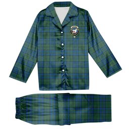 ScotsTee Shop Scottish Lockhart Crest Tartan Pajama Satin Velvet Flannel Pajama Set