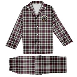 ScotsTee Shop Scottish Little Dress Modern Crest Tartan Pajama Satin Velvet Flannel Pajama Set