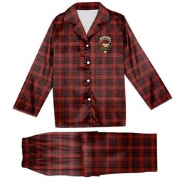 ScotsTee Shop Scottish MacDonald of Ardnamurchan Crest Tartan Pajama Satin Velvet Flannel Pajama Set