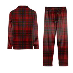 ScotsTee Shop Scottish MacDougall 1906 Crest Tartan Pajama Satin Velvet Flannel Pajama Set