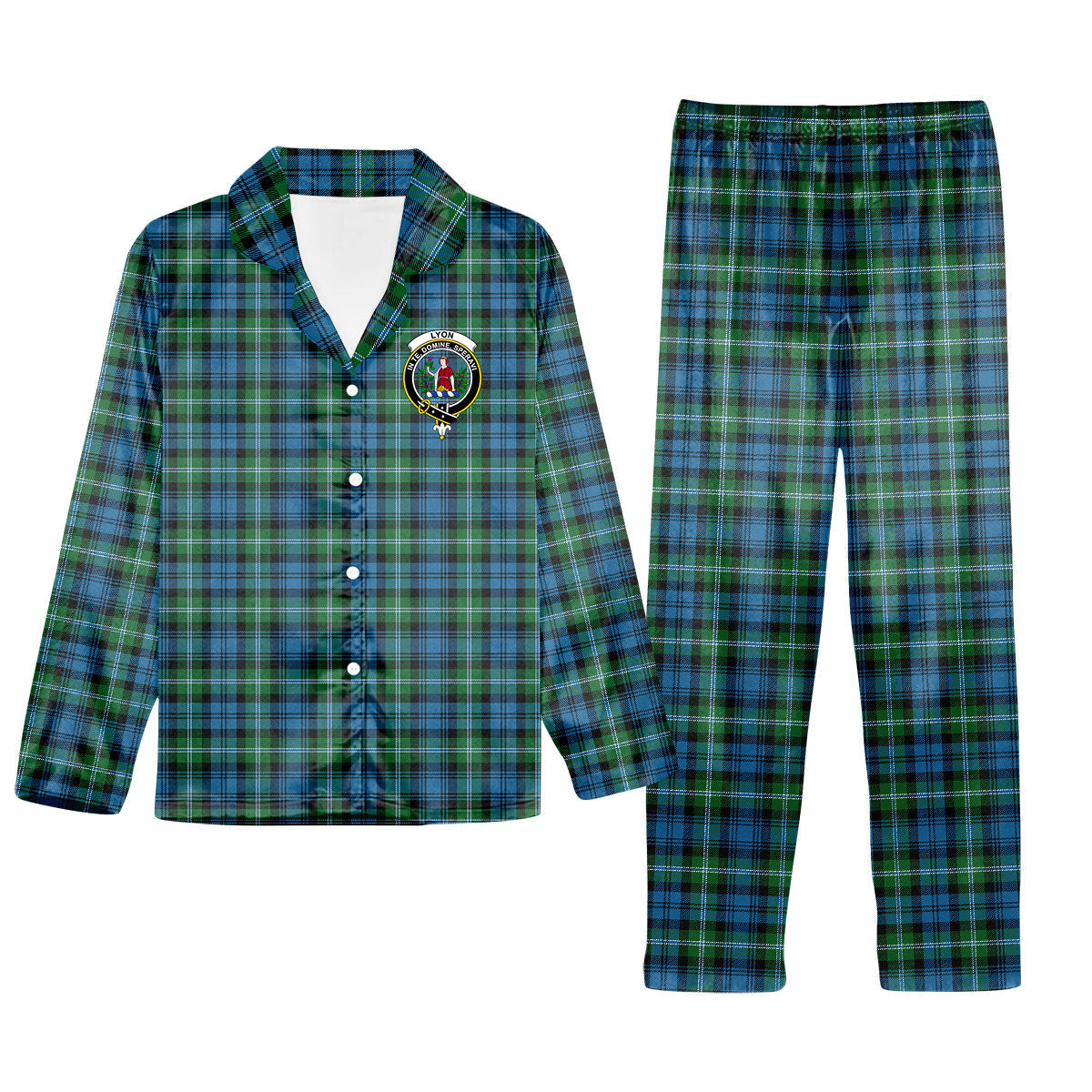 ScotsTee Shop Scottish Lyon SC Crest Tartan Pajama Satin Velvet Flannel Pajama Set