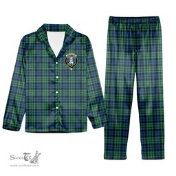 ScotsTee Shop Scottish MacCallum Ancient SC Crest Tartan Pajama Satin Velvet Flannel Pajama Set