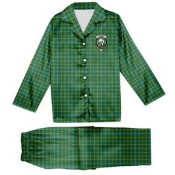 ScotsTee Shop Scottish Kennedy Irish Ancient Crest Tartan Pajama Satin Velvet Flannel Pajama Set