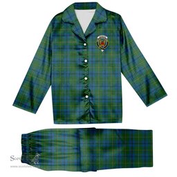 ScotsTee Shop Scottish Johnston Crest Tartan Pajama Satin Velvet Flannel Pajama Set