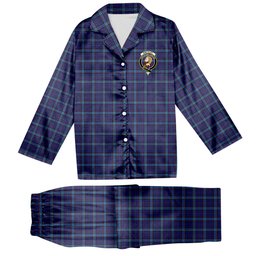 ScotsTee Shop Scottish Kirkcaldy Crest Tartan Pajama Satin Velvet Flannel Pajama Set