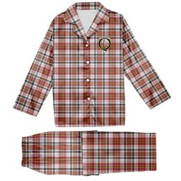 ScotsTee Shop Scottish MacAlister Dress Modern Crest Tartan Pajama Satin Velvet Flannel Pajama Set