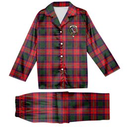 ScotsTee Shop Scottish Hopkirk Crest Tartan Pajama Satin Velvet Flannel Pajama Set