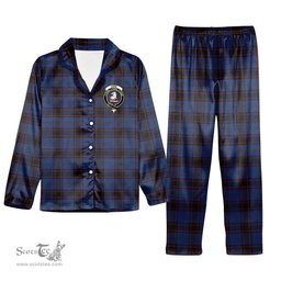 ScotsTee Shop Scottish Hume Vestiarium Scoticum Crest Tartan Pajama Satin Velvet Flannel Pajama Set