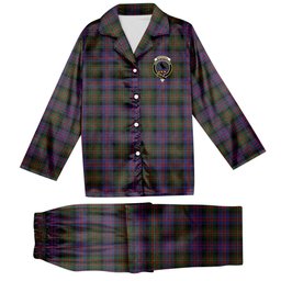 ScotsTee Shop Scottish MacDonell of Glengarry 2 Crest Tartan Pajama Satin Velvet Flannel Pajama Set