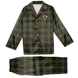 ScotsTee Shop Scottish MacFie Hunting Modern Crest Tartan Pajama Satin Velvet Flannel Pajama Set