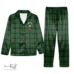 ScotsTee Shop Scottish Kincaid Crest Tartan Pajama Satin Velvet Flannel Pajama Set