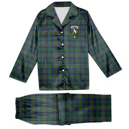 ScotsTee Shop Scottish Hunter of Hunterston Crest Tartan Pajama Satin Velvet Flannel Pajama Set