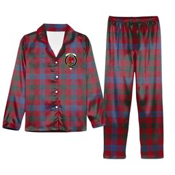 ScotsTee Shop Scottish Laing Artefact Modern Crest Tartan Pajama Satin Velvet Flannel Pajama Set