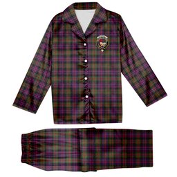 ScotsTee Shop Scottish MacDonald Modern Crest Tartan Pajama Satin Velvet Flannel Pajama Set