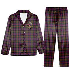 ScotsTee Shop Scottish MacDonald Modern Crest Tartan Pajama Satin Velvet Flannel Pajama Set