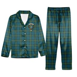 ScotsTee Shop Scottish Kirkpatrick Crest Tartan Pajama Satin Velvet Flannel Pajama Set