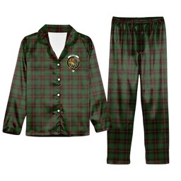 ScotsTee Shop Scottish MacFie Hunting Crest Tartan Pajama Satin Velvet Flannel Pajama Set