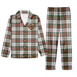 ScotsTee Shop Scottish MacDuff Dress Ancient Crest Tartan Pajama Satin Velvet Flannel Pajama Set
