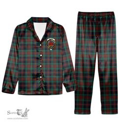 ScotsTee Shop Scottish MacDuff Hunting Modern Crest Tartan Pajama Satin Velvet Flannel Pajama Set