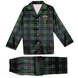 ScotsTee Shop Scottish Leslie Hunting SC Crest Tartan Pajama Satin Velvet Flannel Pajama Set