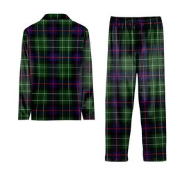 ScotsTee Shop Scottish Leslie Hunting SC Crest Tartan Pajama Satin Velvet Flannel Pajama Set