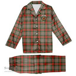 ScotsTee Shop Scottish MacGill Ancient Crest Tartan Pajama Satin Velvet Flannel Pajama Set
