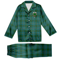 ScotsTee Shop Scottish Irvine of Bonshaw Crest Tartan Pajama Satin Velvet Flannel Pajama Set