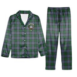 ScotsTee Shop Scottish MacIsaac Ancient Crest Tartan Pajama Satin Velvet Flannel Pajama Set