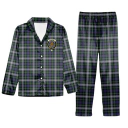 ScotsTee Shop Scottish MacKenzie Dress 2 Crest Tartan Pajama Satin Velvet Flannel Pajama Set
