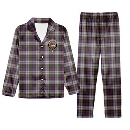 ScotsTee Shop Scottish MacDonald Dress Modern Crest Tartan Pajama Satin Velvet Flannel Pajama Set