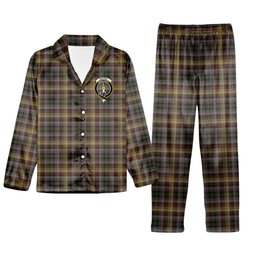 ScotsTee Shop Scottish MacKay of Strathnaver Crest Tartan Pajama Satin Velvet Flannel Pajama Set