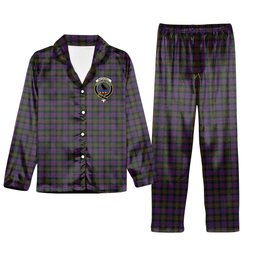 ScotsTee Shop Scottish MacDonell of Glengarry Crest Tartan Pajama Satin Velvet Flannel Pajama Set