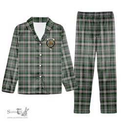 ScotsTee Shop Scottish MacKenzie MacGregor-Hastie Crest Tartan Pajama Satin Velvet Flannel Pajama Set