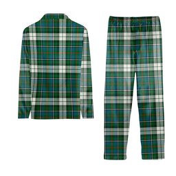 ScotsTee Shop Scottish MacInnes Dress Ancient Crest Tartan Pajama Satin Velvet Flannel Pajama Set